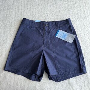 Columbia Women's Holly Hideaway High Waisted Washed Out Shorts, Blue, Size 10